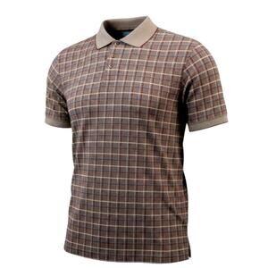 Pierre Cardin Men's Burgundy Patterned 3 Button Golf Shirt - XL